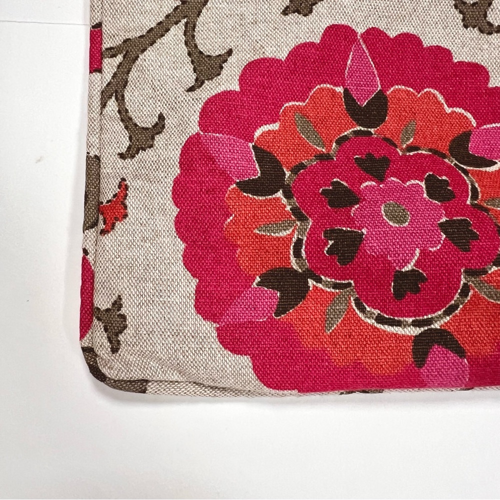 Floral Accent Pillow - Pink and Brown - Picture 4 of 5